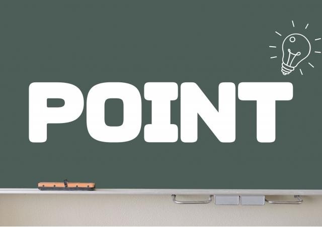 黒板とPOINTの文字